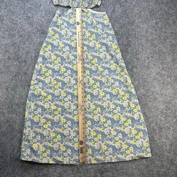 Lulus Dress Womens Small Blue Floral Print Cutouts Maxi Slit It's a Perfect Pick - Picture 12 of 12